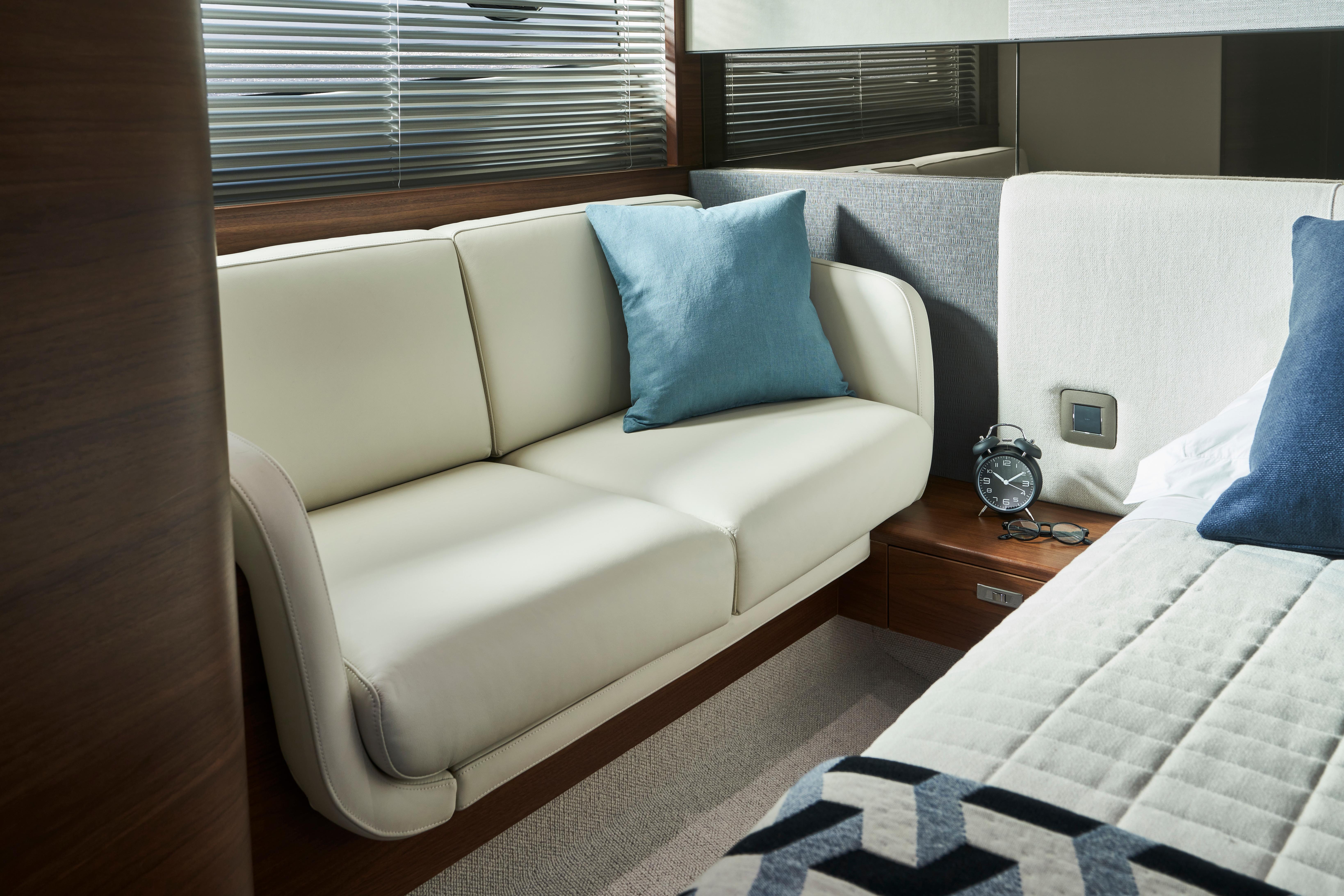 V50 Interior Owners Stateroom Sofa