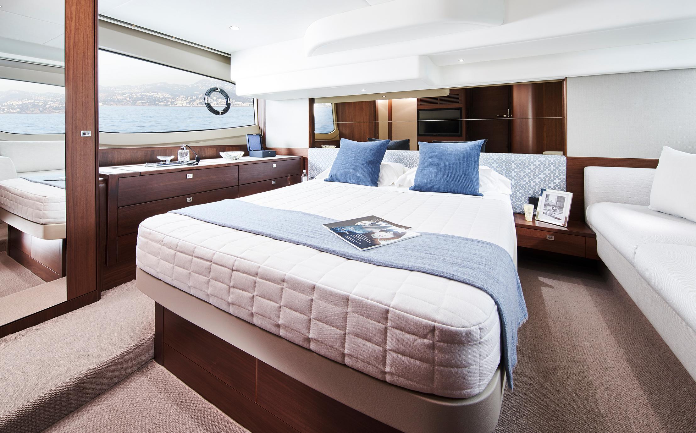 F50 Interior Owners Stateroom Walnut Satin