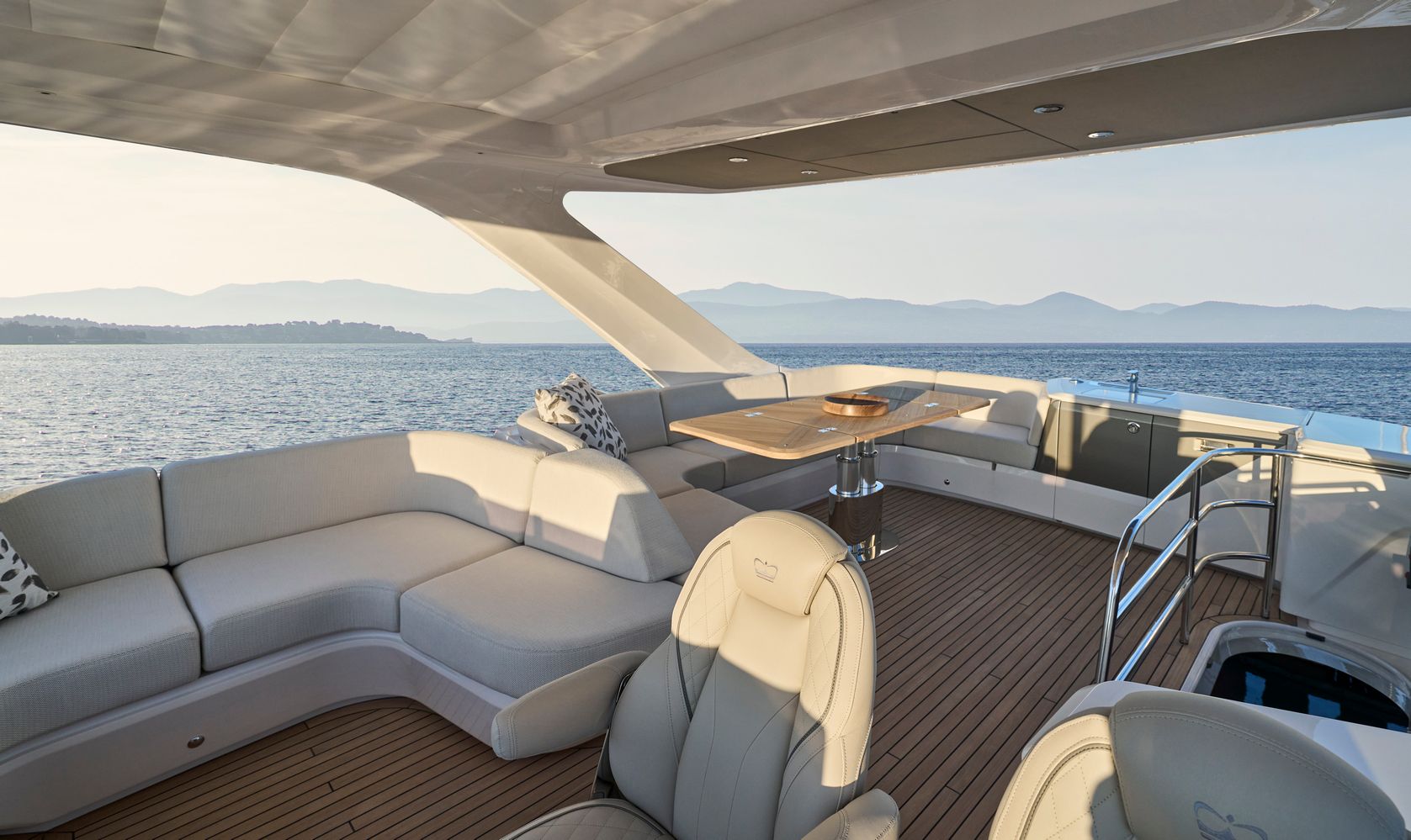 F58 Exterior Flybridge Looking Aft