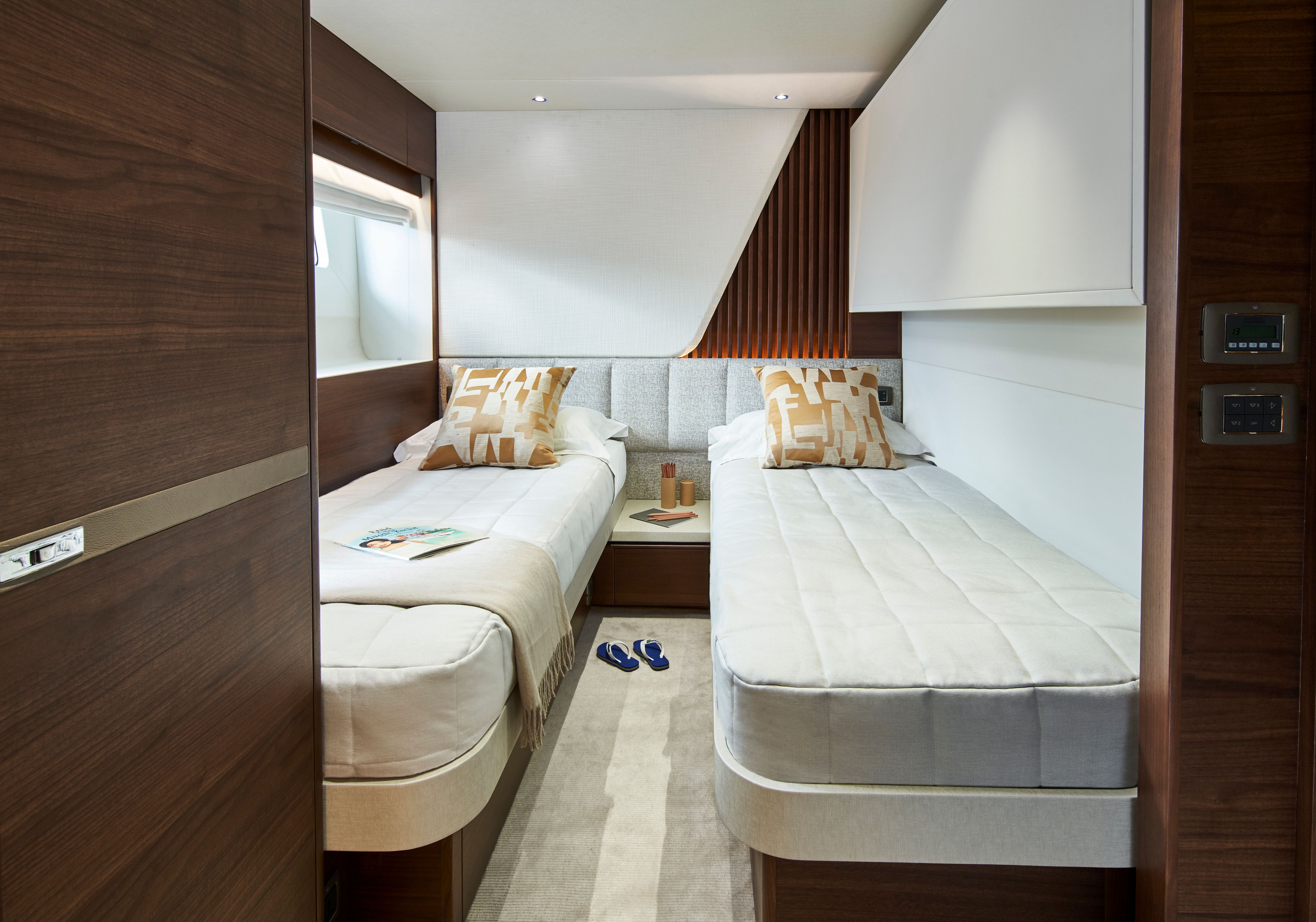 Y85 Interior Starboard Guest Cabin Walnut Satin