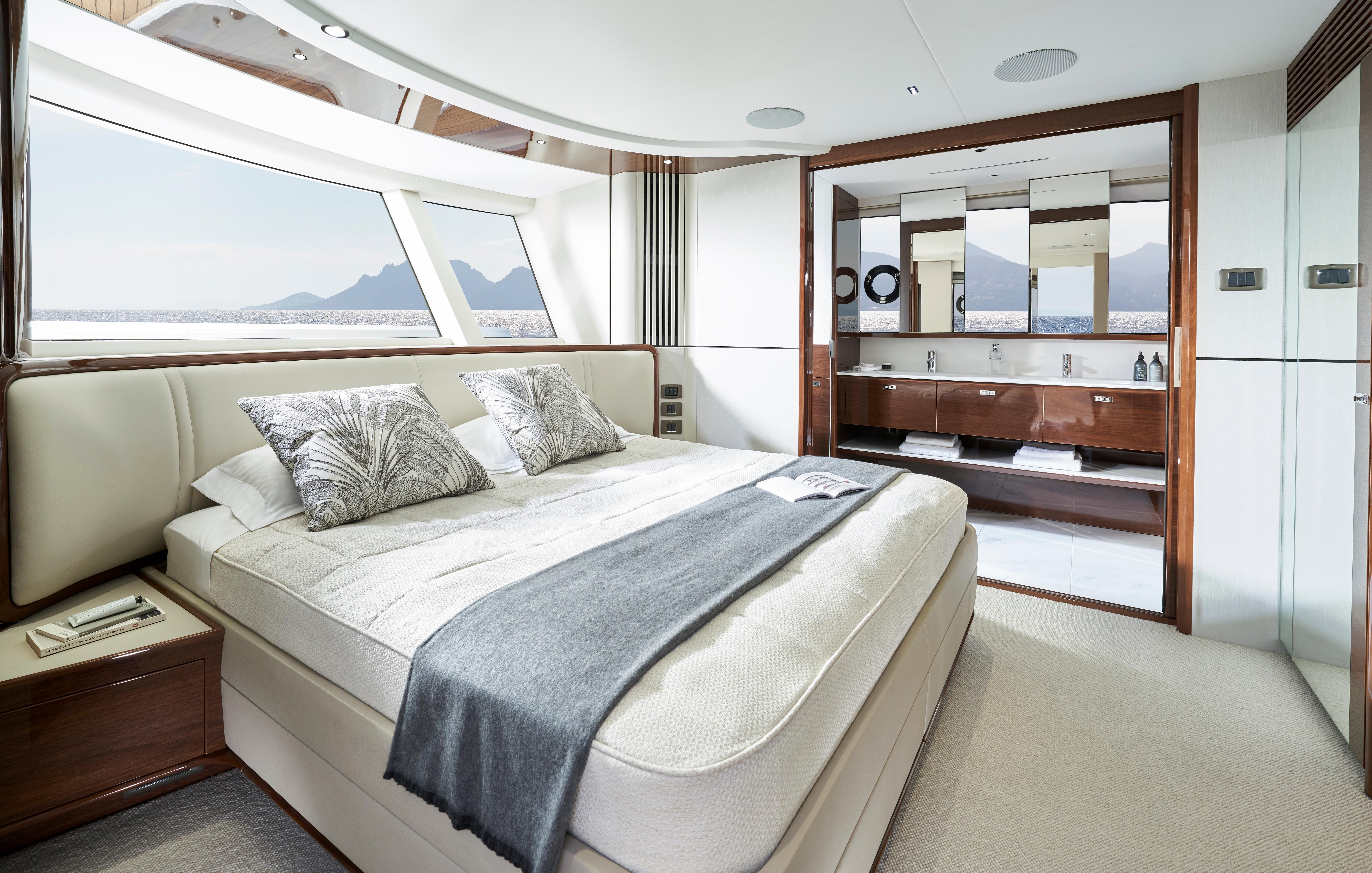 X80 Interior Main Deck Owners Stateroom En Suite Doors Open