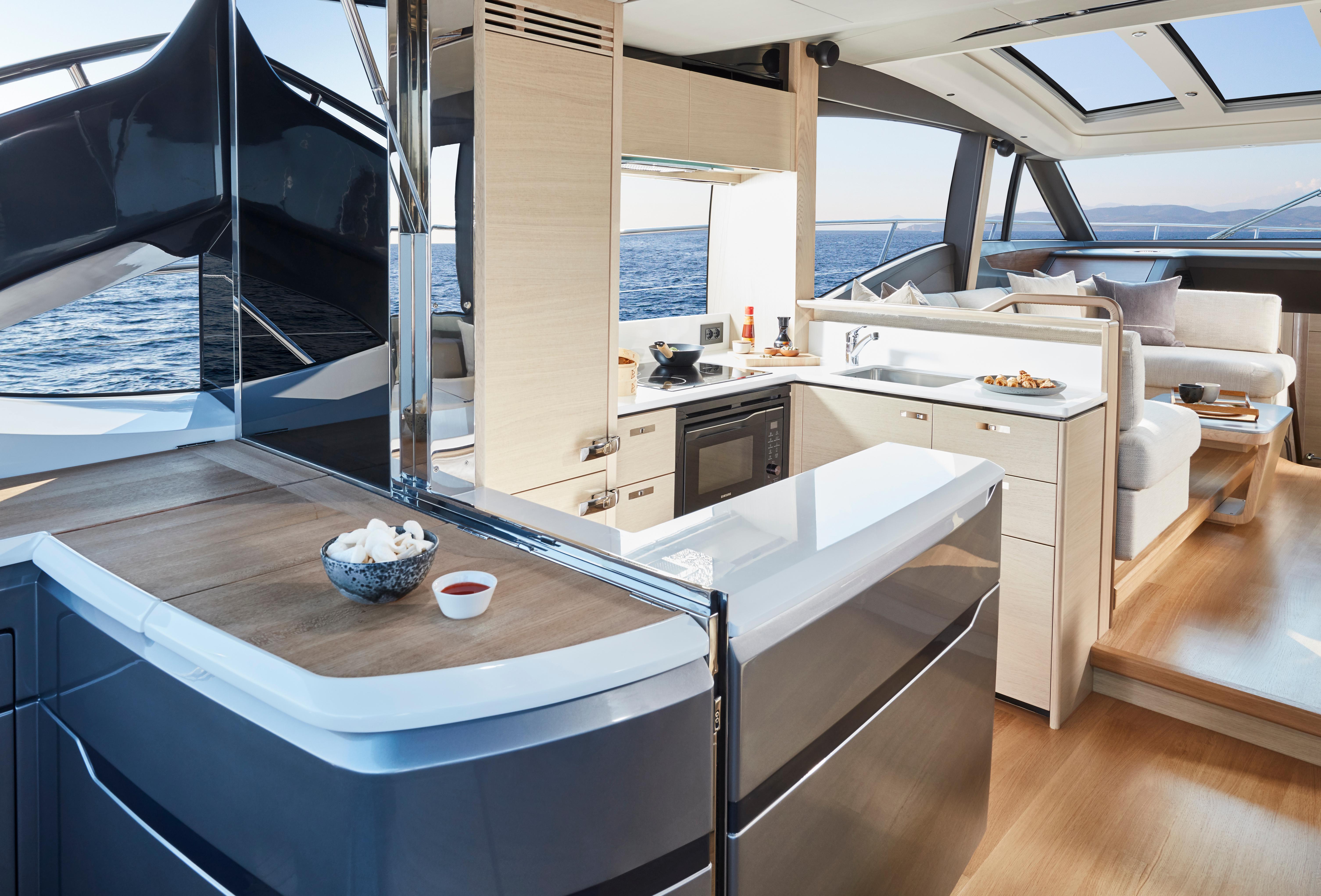 V60 Interior Galley Alba Oak Satin